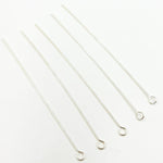 Load image into Gallery viewer, 24 Gauge White Sterling Silver Eye Pin 2 Inch Headpin