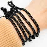 Load image into Gallery viewer, Black Rhodium Matt Sterling Silver Smooth Curb Chain
