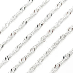Load image into Gallery viewer, Sterling Silver Singapore Link Chain