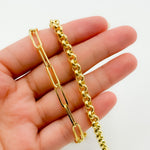 Load image into Gallery viewer, TRE007. 14K Solid Gold Hollow Paperclip and Rolo Fancy Necklace