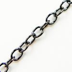 Load image into Gallery viewer, Black Rhodium Sterling Silver Smooth Cable Chain
