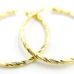 Load image into Gallery viewer, GER54. 14K Solid Gold Twist Round Hollow Hoop Earrings