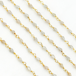 Load image into Gallery viewer, Labradorite Gold Plated Wire Chain.