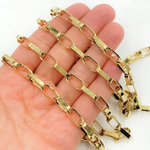 Load image into Gallery viewer, Y76GP. Gold Plated 925 Sterling Silver Flat Oval Link Chain