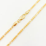 Load image into Gallery viewer, 14K Solid Gold Round Figaro Link Chain