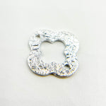 Load image into Gallery viewer, White Sterling Silver Brushed Flower Connector