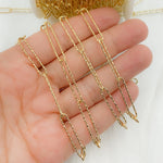Load image into Gallery viewer, Gold Plated 925 Sterling Silver Diamond Cut Paperclip Link Chain. V2GP