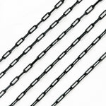 Load image into Gallery viewer, Sterling Silver Black Rhodium Matte Paperclip Chain