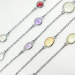 Load image into Gallery viewer, Multi Stone with Organic Shape Wire Wrap Chain