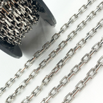 Load image into Gallery viewer, Oxidized Sterling Silver Diamond Cut Oval Link Chain