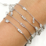 Load image into Gallery viewer, Cubic Zirconia Rectangle Shape Dangle & Connected Wire Chain