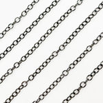 Load image into Gallery viewer, Black Rhodium Sterling Silver Round Link Chain