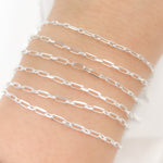 Load image into Gallery viewer, Sterling Silver Diamond Cut Paperclip Chain