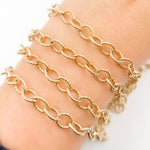 Load image into Gallery viewer, Gold Plated Sterling Silver Twisted Round Link Chain