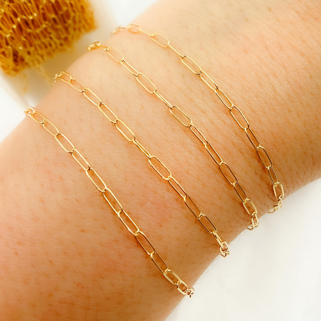Gold Filled Smooth Paperclip Chain