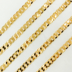 Load image into Gallery viewer, Gold Plated Sterling Silver Miami Flat Curb Link Chain