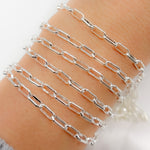 Load image into Gallery viewer, Sterling Silver Smooth Paperclip Chain