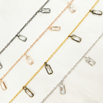 Load image into Gallery viewer, CZ1. Cubic Zirconia Rectangle Shape Dangle Chain