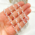 Load image into Gallery viewer, Sterling Silver Textured Oval Link Chain