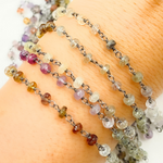 Load image into Gallery viewer, Multi Sapphire Ombre Oxidized Wire Chain.