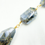 Load image into Gallery viewer, Coated Labradorite Organic Shape Gold Plated Wire Chain