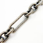 Load image into Gallery viewer, Oxidized Sterling Silver Twisted Oval and 3-Round Links Chain