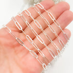 Load image into Gallery viewer, Sterling Silver Flat Paperclip Link Chain