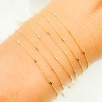 Load image into Gallery viewer, 14k Solid Gold Tube Satellite Two Tone Chain