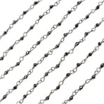 Load image into Gallery viewer, Black Spinel Oxidized Wire Wrap Chain