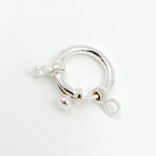 14MM White Sterling Silver Spring Ring