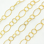 Load image into Gallery viewer, Gold Plated 925 Sterling Silver Diamond Cut Oval & Round Links Chain.