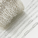 Load image into Gallery viewer, Sterling Silver Flat Textured Paperclip Chain