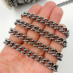 Load image into Gallery viewer, Oxidized Sterling Silver Curb Chain