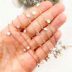 Load image into Gallery viewer, Created White Opal Round Shape Dangle Chain