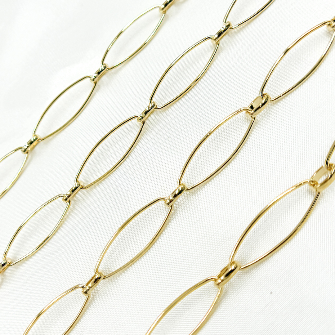 Gold Plated Sterling Silver Long & Short Oval Link