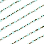 Load image into Gallery viewer, Aqua Color Chalcedony Black Rhodium 925 Sterling Silver Wire Chains