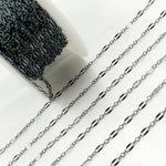 Load image into Gallery viewer, Blue Black Rhodium Sterling Silver Flat Marina Chain
