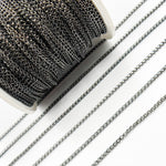 Load image into Gallery viewer, Black Rhodium Sterling Silver Wheat Chain
