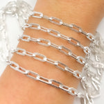 Load image into Gallery viewer, Sterling Silver Matt Flat Paperclip Chain