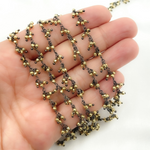 Load image into Gallery viewer, Golden Pyrite Cluster Dangle Oxidized Wire Chain.