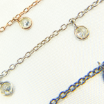 Load image into Gallery viewer, Cubic Zirconia Round 3mm Shape Dangle Chain