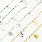 Load image into Gallery viewer, CZ Pear Shape & Disc Alternate Dangle Wire Chain