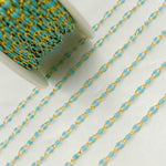 Load image into Gallery viewer, Gold Plated Enamel Sterling Silver Turquoise Enamel Chain