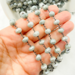 Load image into Gallery viewer, Coated Quartz Round Shape Oxidized Wire Chain.