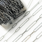Load image into Gallery viewer, V3BR. Black Rhodium 925 Sterling Silver Paperclip Chain