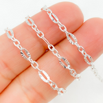 Load image into Gallery viewer, Sterling Silver Diamond Cut & Smooth Oval Link Chain