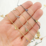 Load image into Gallery viewer, Multi Color Cubic Zirconia Pear Shape Dangle Chain