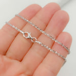 Load image into Gallery viewer, MAR30RH. Sterling Silver Sparkle Glitter Margarita Diamond Cut Necklace Chain.