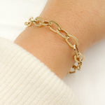 Load image into Gallery viewer, 14K Solid Hollow Gold Flat Oval Link Bracelet