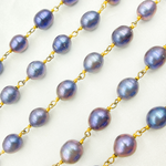 Load image into Gallery viewer, Peacock Freshwater Pearl Gold Plated Wire Chain.